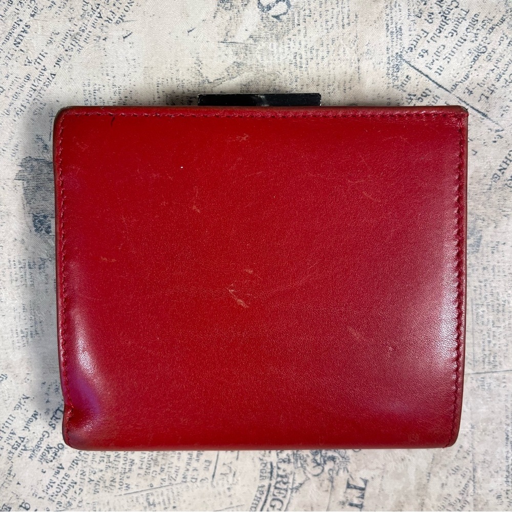 Vintage Coach Red Leather Kisslock Coin Wallet Snap Closure Mini Wallet - Picture 4 of 15